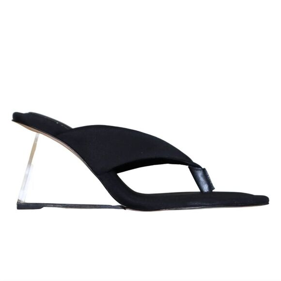 NIB Good American Neoprene Sandals Wedge Heel - Picture 5 of 16